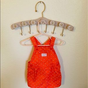 Polka dot baby overalls